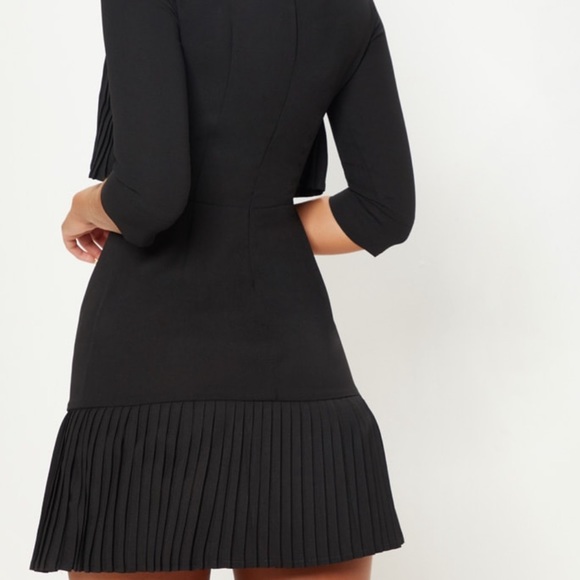 PLT | Pleated Detail Frill Hem Bodycon Dress - Picture 3 of 6